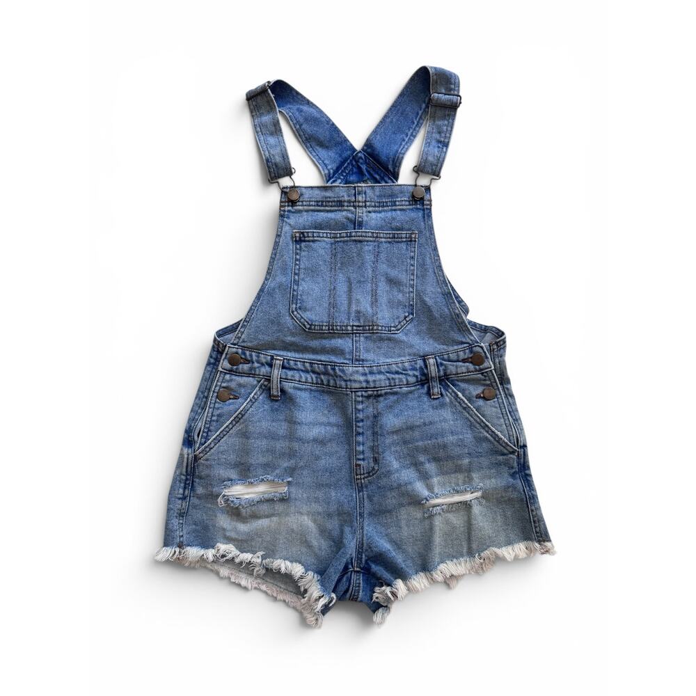 Wild Fable distressed denim shortalls